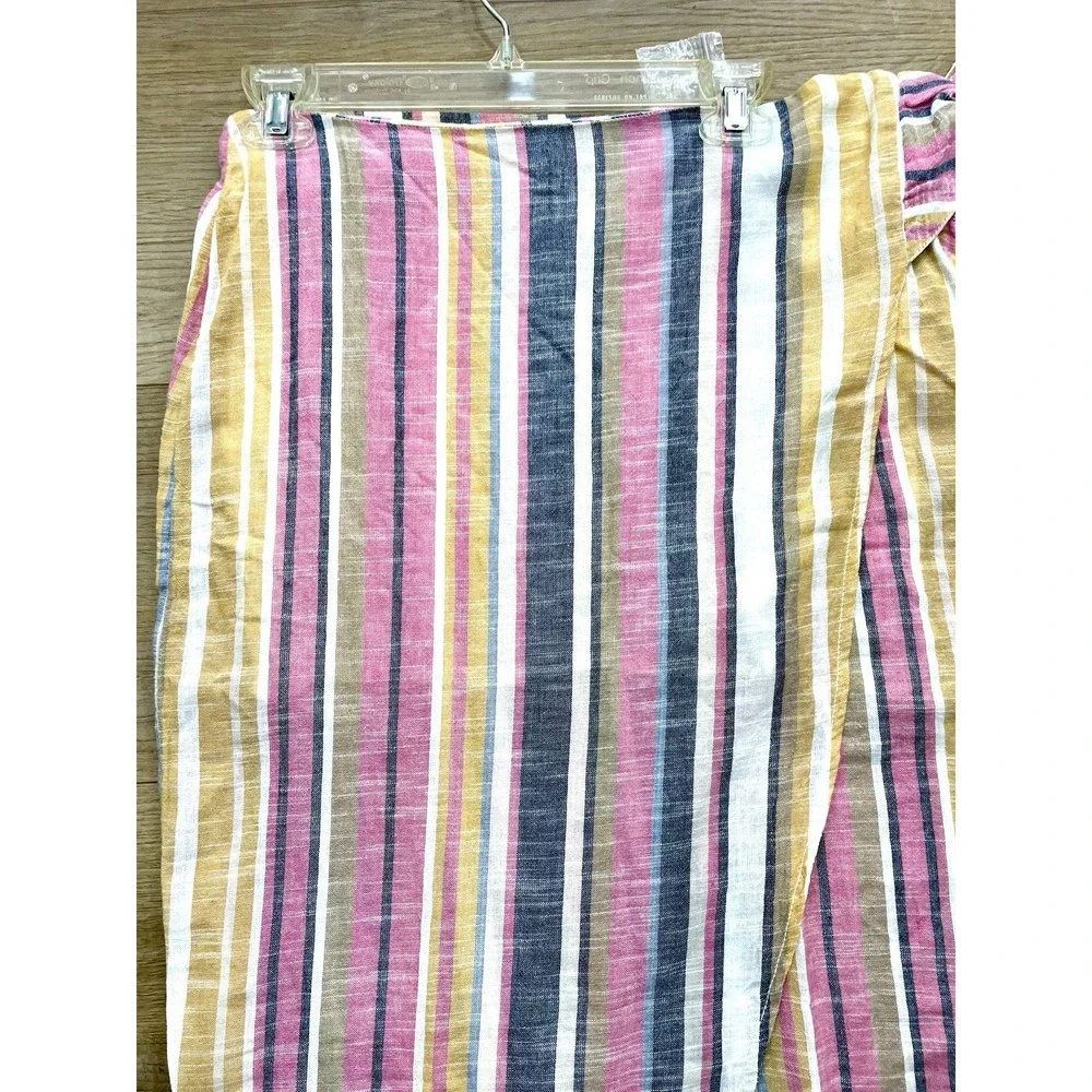 Free People Aubrey Sarong Wrap Midi Skirt Striped Multicolor NWOT Size 8